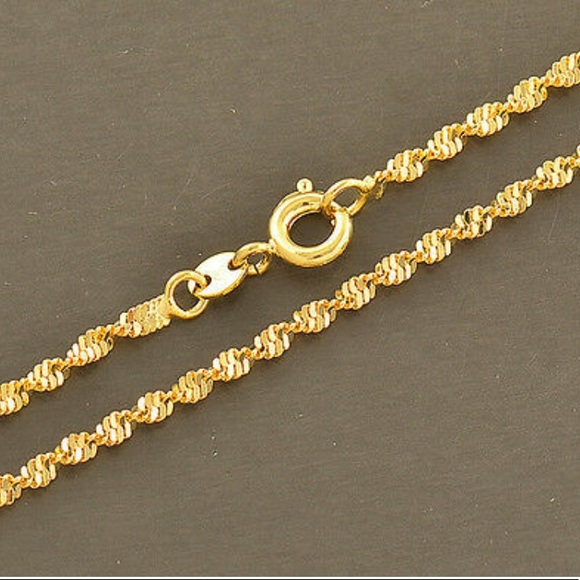 9k Gold Filled Solid Wave Necklace - Picture 7 of 8